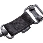 Magpul MS1 Single Point Dual Adapter in black with webbing, loop and metal hardware