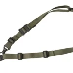 Magpul MS3 Sling Gen 2 top view in ranger green with adjustable straps and metal clip