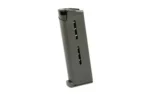 MAG WILSON OFC .45 7RD STEEL PAD BLK black angled side view with witness holes and steel pad