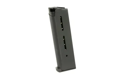 Wilson magazine, black angled view with steel body, witness slots and base pad