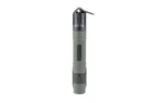 Aquamira AQUAM SURVIVAL STRAW FILTER TACTICAL gray and black cylindrical filter upright