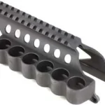MESA SADDLERAIL 5-inch REM, angled view of black rail and six-loop shell holder