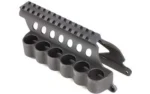 MESA SADDLERAIL 5-inch REM, angled view of black rail and six-loop shell holder