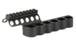 MESA SURSHL AL W/RL 1301 TAC 6-12GA black shell carrier, angled view with six loops and top rail