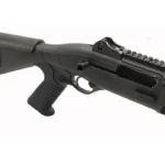 MESA URBINO STK BER 1301 black stock mounted on shotgun, right-side view with pistol grip and top rail