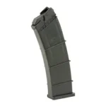 SGMT Saiga 12GA 10RD Poly magazine, black curved body in angled side view