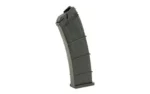 SGMT Saiga 12GA 10RD Poly magazine, black curved body in angled side view