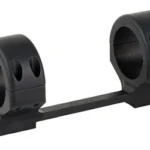DNZ REM 700 SA RH HIGH 34MM BLK, angled side view of one-piece base with two rings