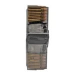 MAG CROSS IND 10RD 5.56 POLY BLK translucent black magazine, front view with visible cartridges