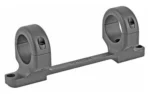 DNZ Win XPR SA Med 1in Blk, black angled view with two scope rings on a one-piece mount