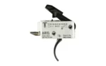 TriggerTech AR15 Duty 2-Stage Mil Curved trigger, side view with silver housing and black trigger