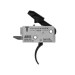 TriggerTech TRIGRTECH AR15 DUTY MIL CURVE 5.5LB, right-side view with silver housing and black trigger