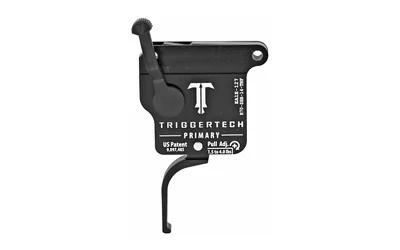 TriggerTech TRIGRTECH R700 PRIMRY FLAT CLN RH black trigger unit with flat trigger, side view