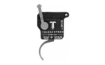 TriggerTech TRIGRTECH R700 SPCL CRVD CLN RH black trigger unit with silver curved trigger, side view