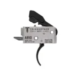 TriggerTech TRIGRTECH AR10 2STG DUTY CURVE 3.5LB, silver housing with black curved trigger