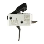 TriggerTech TRIGRTECH AR10 2STG DUTY FLAT 3.5LB, silver housing with black flat trigger
