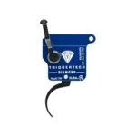 TriggerTech R700 R Diamond Curved RH blue trigger assembly, front view with curved black trigger