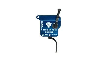 TriggerTech TRIGRTECH R700 R DIAMOND FLAT LH, blue housing with black flat trigger and top lever