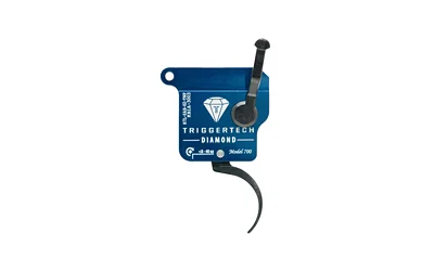 primary-20716 TriggerTech TRIGRTECH R700 R DIAMOND CRVD LH, blue housing with black curved trigger and top lever
