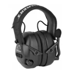 WALKER'S PASSIVE MUFF BLUETOOTH, black front three-quarter view with padded headband and controls