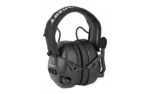 WALKER'S PASSIVE MUFF BLUETOOTH, black front three-quarter view with padded headband and controls
