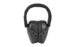 WALKER'S RAZOR COMPACT PASSIVE MUFF, black front view with padded headband and slim ear cups