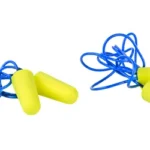 WALKER'S 2PK CORDED PLUG W/CASE, two pairs of yellow foam plugs with blue cords