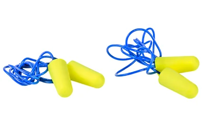primary-20727 WALKER'S 2PK CORDED PLUG W/CASE, two pairs of yellow foam plugs with blue cords