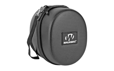 Walker's Razor Muff Carrying Case, black zippered round case with handle and logo patch