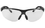 Walker's Elite SPRT Glasses CLR, front view with clear lenses and black wraparound frame