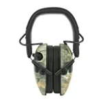 Walker's Razor SLM Elec Muff Camo, front view with camouflage ear cups and black headband