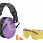 WALKER'S FEMALE COMBO KIT PURPLE purple earmuffs, yellow glasses and orange earplugs
