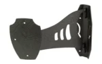 SKULL HOOKER CORNER SHOULDER MNT BLK black textured wall mount, angled front view with shield plate