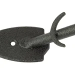 SKULL HOOKER FLUSH WALL MOUNT black textured metal mount with two screw holes and curved hook