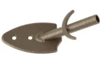 SKULL HOOKER FLUSH WALL MOUNT brown textured metal mount with two screw holes and curved hook