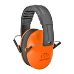 WALKER'S ULTRA COMPACT MUFF ORANGE, orange right-side view with black padded headband