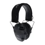 WALKER'S RAZOR ELEC MUFF GHOST, dark gray front view with black padded headband