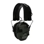 WALKER'S RAZOR ELEC MUFF MULTICAM GY, dark camouflage front view with black headband