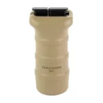 TangoDown TANGO DWN MLOK STUBBY VERT GRP FDE front angled view with ribbed sides and black mount