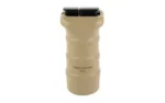 TangoDown TANGO DWN MLOK STUBBY VERT GRP FDE front angled view with ribbed sides and black mount