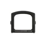 TangoDown ACRO P2 Lens Guard, black front view with rectangular opening and side tabs