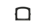 TangoDown ACRO P2 Lens Guard, black front view with rectangular opening and side tabs