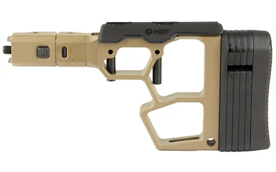 MDT SRS-XF PRMR folding stock extension, FDE right-side view with black cheek rest and buttpad