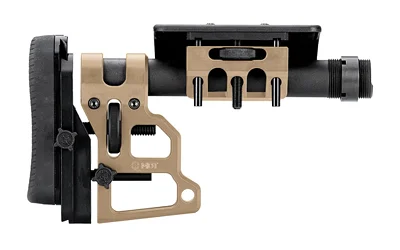 MDT SCS Carbine Buttstock FDE, right-side view with black cheek rest and recoil pad