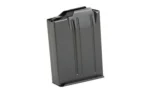 MDT AICS 223REM magazine in black metal, angled side view with ribbed body