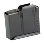 MAG MDT AICS 300/6.5PRC 3RD W/O BP black magazine, angled side view with raised feed lips
