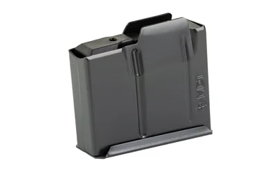 MAG MDT AICS 300/6.5PRC 3RD W/O BP black magazine, angled side view with raised feed lips