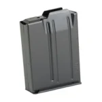 MAG MDT AICS 308/6.5 10RD MTL W/O BP dark gray metal magazine angled front view