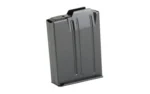 MAG MDT AICS 308/6.5 10RD MTL W/O BP dark gray metal magazine angled front view