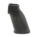 MDT PISTOL GRIP ELITE BLACK, black grip in angled side view with textured finger grooves